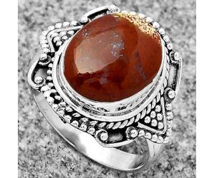 Natural Red Moss Agate Ring size-9 SDR182184 R-1557, 11x14 mm