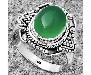 Natural Green Onyx Ring size-8.5 SDR182195 R-1557, 9x11 mm