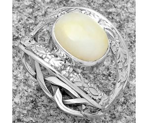 Natural White Opal Ring size-8 SDR182258 R-1426, 8x10 mm