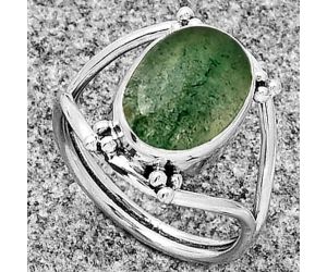 Natural Green Aventurine Ring size-8.5 SDR182456 R-1246, 10x14 mm