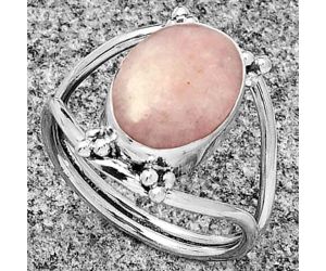 Natural Pink Scolecite Ring size-8.5 SDR182462 R-1246, 9x13 mm