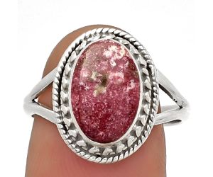 Natural Pink Thulite - Norway Ring size-8 SDR182575 R-1262, 8x12 mm