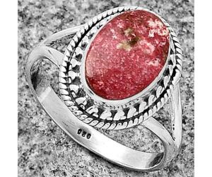 Natural Pink Thulite - Norway Ring size-8 SDR182575 R-1262, 8x12 mm