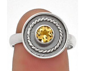 Natural Citrine Ring size-7 SDR182599 R-1439, 5x5 mm