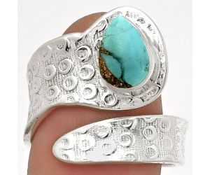 Copper Blue Turquoise - Arizona Ring size-8 SDR182604 R-1374, 6x9 mm