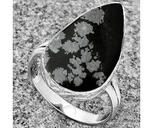 Natural Snow Flake Obsidian Ring size-7.5 SDR182688 R-1191, 12x21 mm