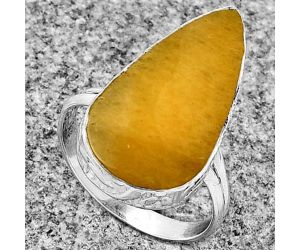 Natural Honey Aragonite Ring size-7.5 SDR182713 R-1191, 12x23 mm