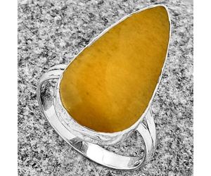 Natural Honey Aragonite Ring size-7.5 SDR182716 R-1191, 12x24 mm