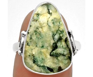 Natural Tree Weed Moss Agate - India Ring size-8 SDR182720 R-1198, 13x20 mm
