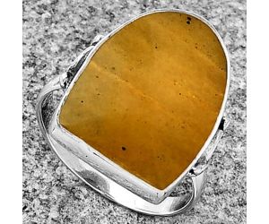 Natural Honey Aragonite Ring size-8 SDR182721 R-1198, 14x19 mm