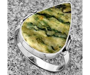 Natural Tree Weed Moss Agate - India Ring size-8 SDR182725 R-1198, 12x20 mm
