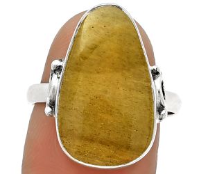 Natural Honey Aragonite Ring size-8 SDR182726 R-1198, 12x20 mm