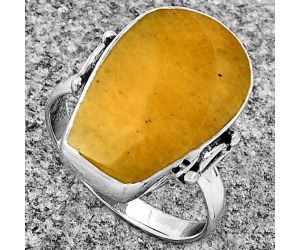 Natural Honey Aragonite Ring size-8 SDR182730 R-1198, 13x19 mm