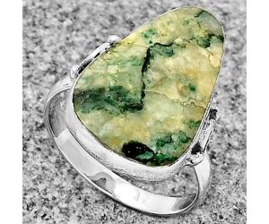 Natural Tree Weed Moss Agate - India Ring size-8 SDR182743 R-1198, 13x20 mm