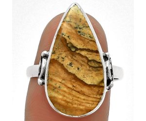 Natural Picture Jasper Ring size-8 SDR182759 R-1198, 12x22 mm