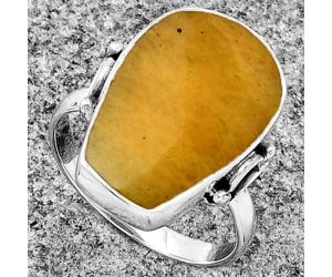 Natural Honey Aragonite Ring size-8 SDR182770 R-1198, 13x19 mm