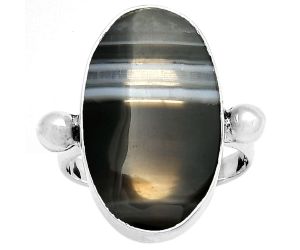 Natural Banded Onyx Ring size-7.5 SDR182789 R-1001, 13x23 mm