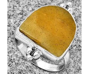 Natural Honey Aragonite Ring size-7 SDR182819 R-1091, 15x15 mm