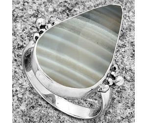 Natural Banded Onyx Ring size-7 SDR182829 R-1091, 13x21 mm
