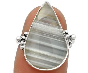 Natural Banded Onyx Ring size-7 SDR182836 R-1091, 13x21 mm