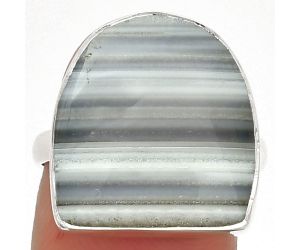 Natural Banded Onyx Ring size-7.5 SDR182878 R-1001, 16x18 mm