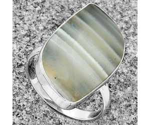 Natural Banded Onyx Ring size-7.5 SDR182882 R-1001, 14x23 mm