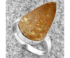 Natural Palm Root Fossil Agate Ring size-8 SDR182895 R-1001, 12x21 mm