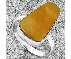 Natural Honey Aragonite Ring size-7.5 SDR182904 R-1001, 11x19 mm