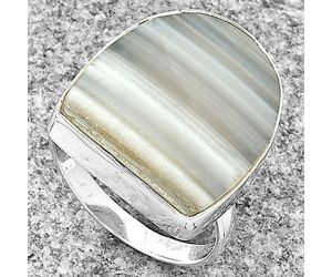 Natural Banded Onyx Ring size-7.5 SDR182946 R-1001, 16x18 mm