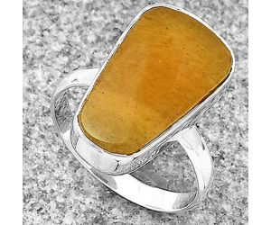 Natural Honey Aragonite Ring size-7.5 SDR182953 R-1001, 11x19 mm
