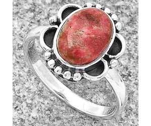 Natural Pink Thulite - Norway Ring size-7.5 SDR183001 R-1103, 8x11 mm