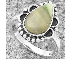 Natural Serpentine Ring size-7.5 SDR183003 R-1103, 8x14 mm