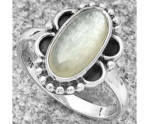 Natural Srilankan Moonstone Ring size-7.5 SDR183039 R-1103, 7x13 mm