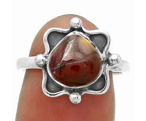 Natural Red Brecciated Jasper Ring size-8 SDR183062 R-1103, 9x9 mm