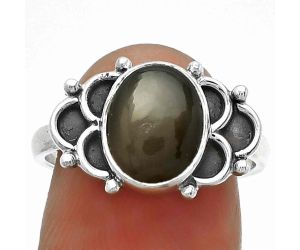 Natural Gray Moonstone Ring size-8 SDR183064 R-1104, 8x10 mm