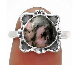 Natural Rhodonite Ring size-8 SDR183070 R-1103, 10x10 mm