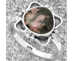 Natural Rhodonite Ring size-8 SDR183070 R-1103, 10x10 mm
