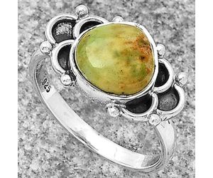 Natural Lemon Chrysocolla - Brazil Ring size-8 SDR183099 R-1104, 10x10 mm