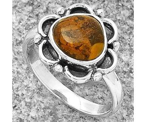 Natural Bamboo Jasper Ring size-6 SDR183113 R-1092, 9x9 mm