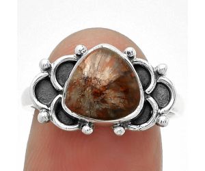 Natural Red Brecciated Jasper Ring size-8 SDR183119 R-1104, 9x9 mm