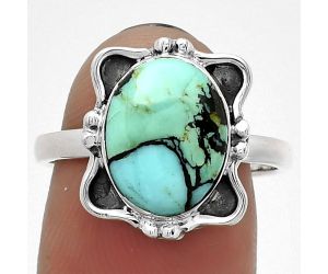 Natural Lucky Charm Tibetan Turquoise Ring size-8 SDR183213 R-1103, 9x12 mm