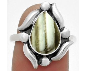 Natural Saturn Chalcedony Ring size-8 SDR183239 R-1125, 9x13 mm