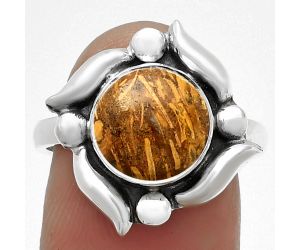 Natural Coquina Fossil Jasper - India Ring size-8 SDR183243 R-1125, 9x9 mm