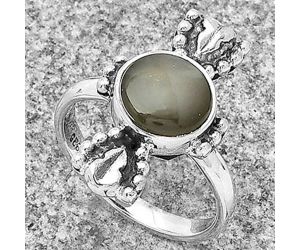 Natural Gray Moonstone Ring size-7 SDR183279 R-1126, 9x9 mm