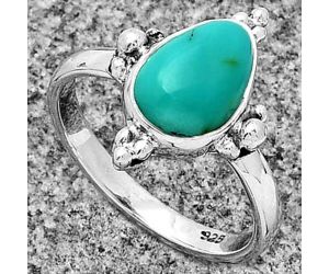 Natural Rare Turquoise Nevada Aztec Mt Ring size-7 SDR183308 R-1127, 7x11 mm
