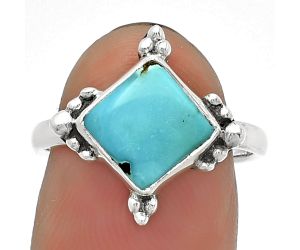 Natural Turquoise Nevada Aztec Mt Ring size-7.5 SDR183321 R-1127, 8x8 mm
