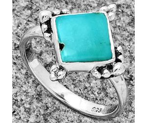 Natural Turquoise Nevada Aztec Mt Ring size-7.5 SDR183321 R-1127, 8x8 mm