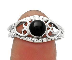 Natural Black Onyx - Brazil Ring size-8 SDR183378 R-1143, 6x6 mm