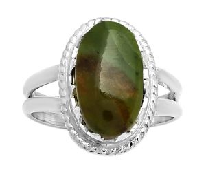 Natural Chrome Chalcedony Ring size-7 SDR183399 R-1474, 9x14 mm
