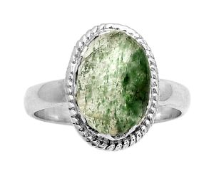 Natural Green Aventurine Ring size-8.5 SDR183413 R-1474, 9x13 mm